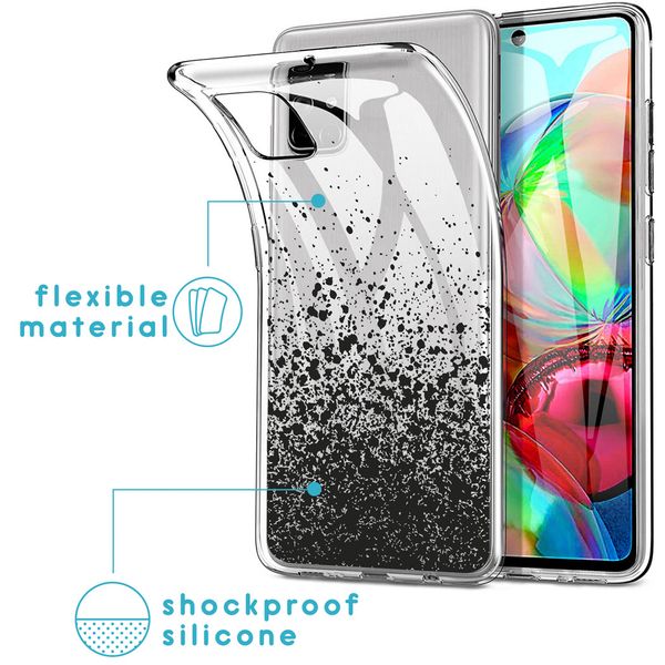 imoshion Design hoesje Samsung Galaxy A71 - Spetters - Zwart