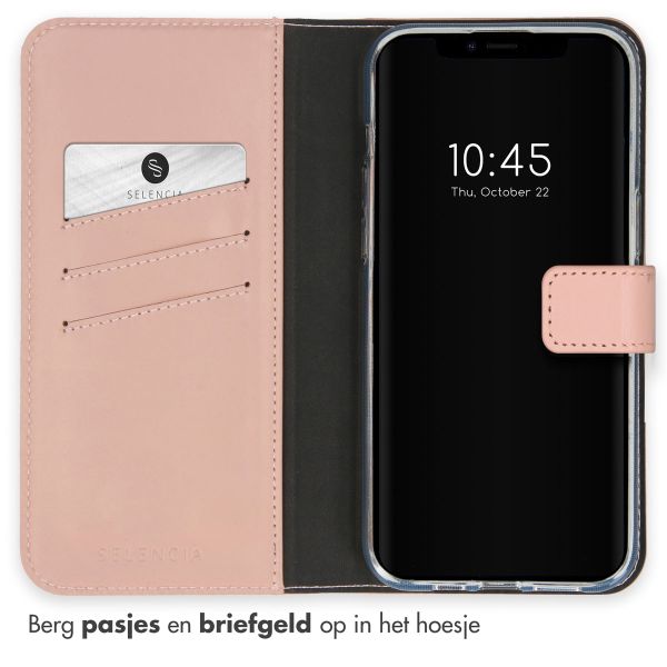 Selencia Echt Leren Bookcase Apple iPhone 15 Plus - Dusty Pink