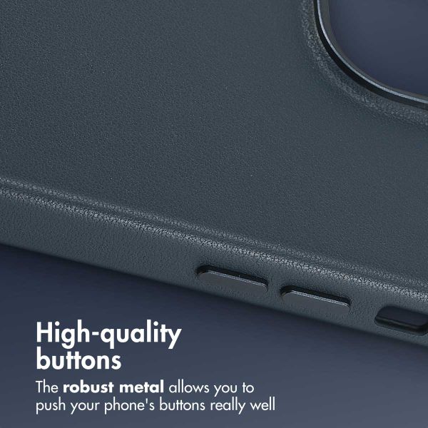 Accezz Leather Back Cover with MagSafe Apple iPhone 14 Pro Max - Nightfall Blue