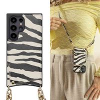 Selencia Nova Telefoonhoes met Koord en Pashouder Samsung Galaxy S24 Ultra - Zazzy Zebra