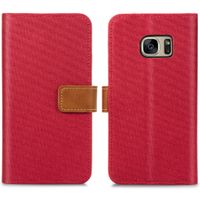 imoshion Luxe Canvas Bookcase Samsung Galaxy S7 - Rood