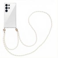 imoshion Backcover met koord + armband - Parels Samsung Galaxy S25 Ultra - Transparant