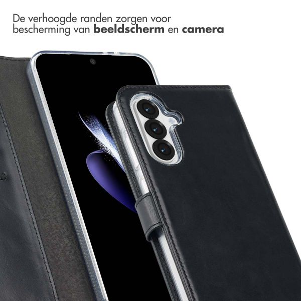 Selencia Echt Leren Bookcase Samsung Galaxy A36 / A56 - Zwart