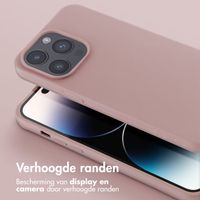 Selencia Siliconen hoesje met afneembaar koord Apple iPhone 14 Pro Max - Sand Pink
