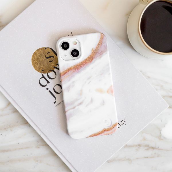 Selencia Aurora Fashion Backcover Apple iPhone 15 Pro Max - Powder White Marble