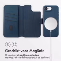 Accezz Leather Bookcase 2-in-1 met MagSafe Apple iPhone 16e - Nightfall Blue