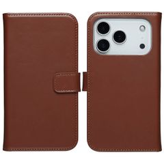 Selencia Genuine Leather Book Case Apple iPhone 17 Pro Max - Light brown