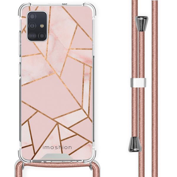 imoshion Design hoesje met koord Samsung Galaxy A51 - Grafisch Koper - Roze / Goud