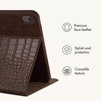 Selencia Croco Bookcase Apple iPad Air 11 inch (2026) M4 / (2025) M3 / (2024) M2 / Air 5 (2022) / Air 4 (2020) - Choco Brown