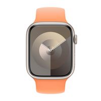 Apple Siliconen solobandje Apple Watch Series 1 - 9 / SE (38/40/41 mm) | Series 10 / 11 (42 mm) - Maat 5 - Orange Sorbet