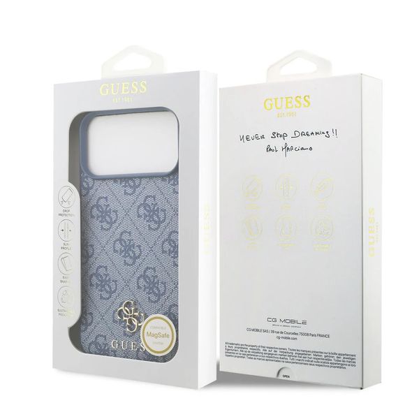 Guess 4G Metal Logo Backcover MagSafe Apple iPhone 17 Pro - Blauw