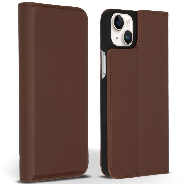 Accezz Premium Leather Slim Bookcase iPhone 14 Plus - Bruin