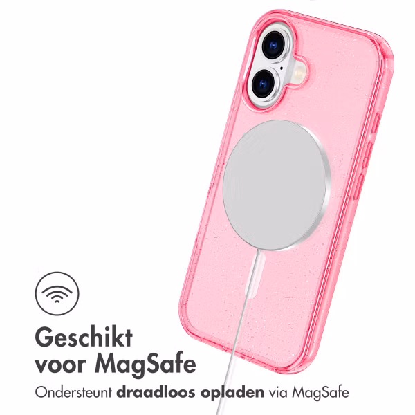 imoshion Sparkle Backcover met MagSafe Apple iPhone 16 - Glitter Roze