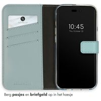 Selencia Echt Leren Bookcase Apple iPhone 14 Pro - Air Blue
