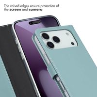 Selencia Genuine Leather Book Case Apple iPhone 17 Pro Max - Air Blue
