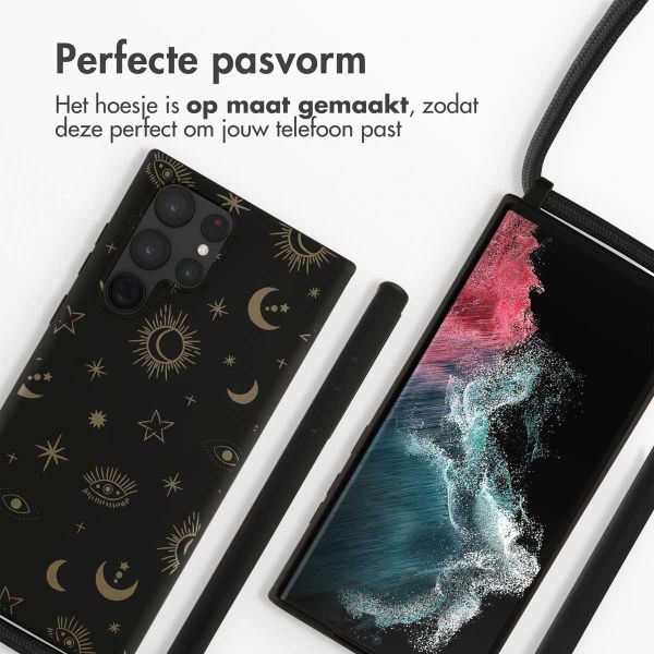 imoshion Siliconen design hoesje met koord Samsung Galaxy S22 Ultra - Sky Black