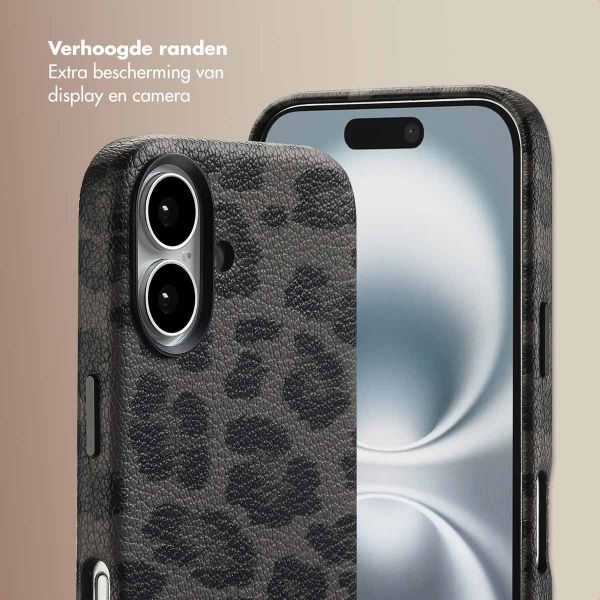 Selencia Sabi Backcover Panterprint met MagSafe Apple iPhone 16 - Midnight Black