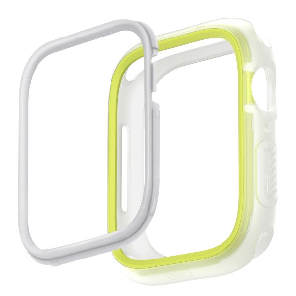 Uniq Moduo Apple Watch Case met uitwisselbare Bezel Apple Watch 4-9 / SE - 44/45 mm - Frost (Lime/White)