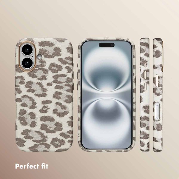 Selencia Sabi Back Cover Panther Print with MagSafe Apple iPhone 16 - Soft Ivory