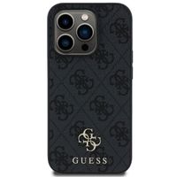 Guess 4G Metal Logo Backcover MagSafe iPhone 15 Pro - Zwart