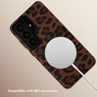 Selencia Sabi Back Cover Panther Print with MagSafe Samsung Galaxy S26 Ultra - Mocha Brown