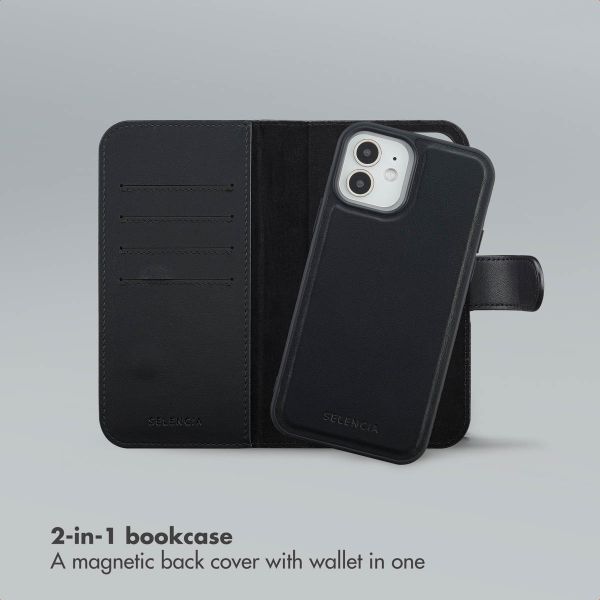 Selencia Olyn Detachable Bookcase with MagSafe Apple iPhone 12 (Pro) - Black