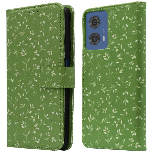 imoshion Design Bookcase Motorola Moto G04 / G24 - Green Flowers