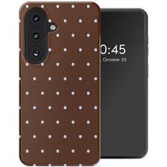 Selencia Vivid Backcover met MagSafe Samsung Galaxy S26 FE - Happy Dots Chocolate