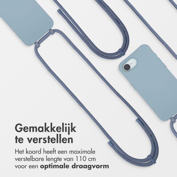 imoshion Color Backcover met afneembaar koord MagSafe Apple iPhone 16e - Ash Blue