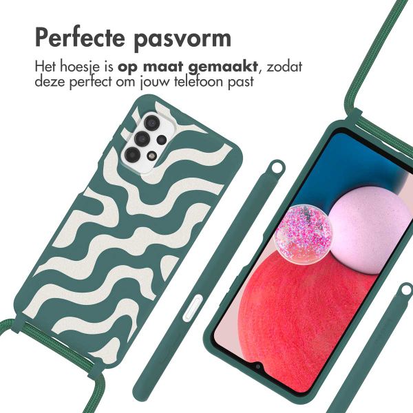 imoshion Siliconen design hoesje met koord Samsung Galaxy A13 (4G) - Petrol Green Groovy