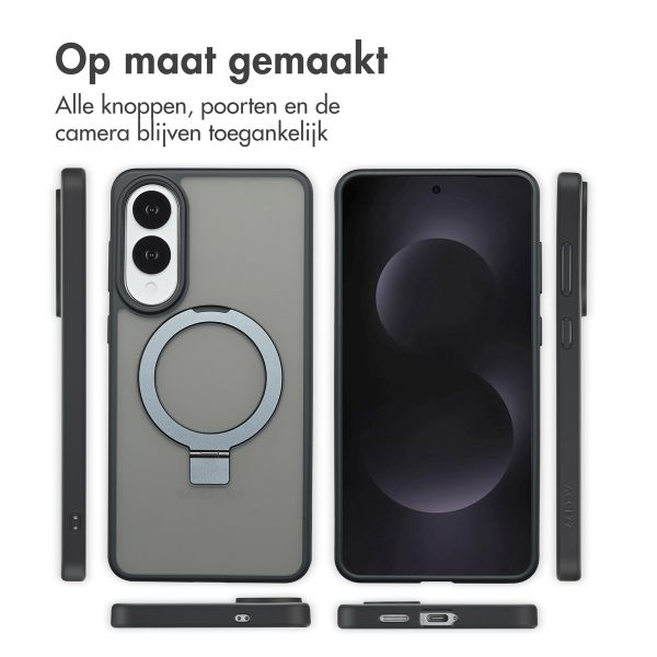 Accezz Ring Stand Backcover met MagSafe Samsung Galaxy S25 Edge - Zwart