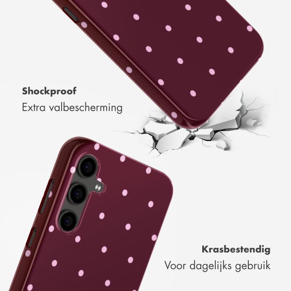 Selencia Vivid Backcover Samsung Galaxy S24 FE - Happy Dots Burgundy