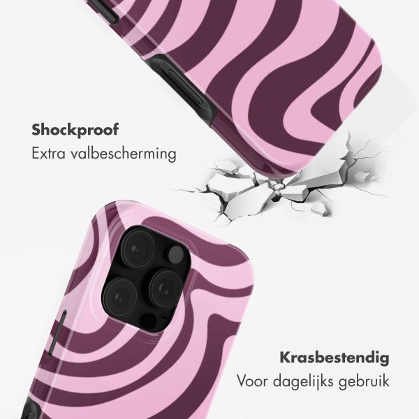 Selencia Vivid Backcover met MagSafe Apple iPhone 16 Pro - Wavy Swirl Pink Plum