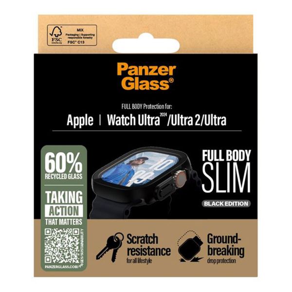 PanzerGlass Full Body Case Slim Apple Watch Ultra / Ultra 2 / Ultra 3 - 49 mm - Zwart