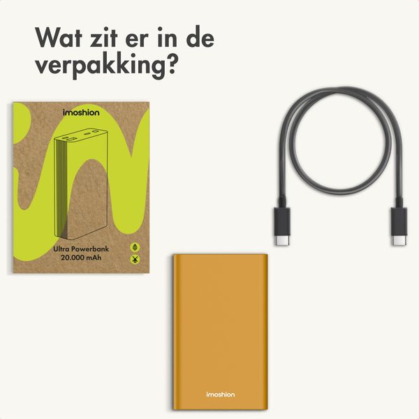 imoshion Ultra Series Aluminium Powerbank 20.000 mAh - Quick Charge en Power Delivery - Goud