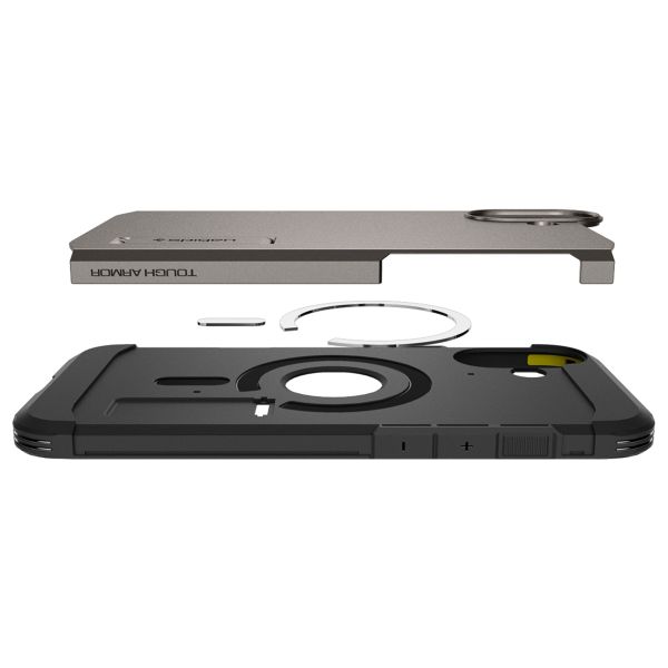 Spigen Tough Armor Backcover MagSafe Apple iPhone 16 - Gunmetal