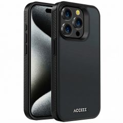 Accezz Rugged Frosted Backcover Apple iPhone 15 Pro - Zwart