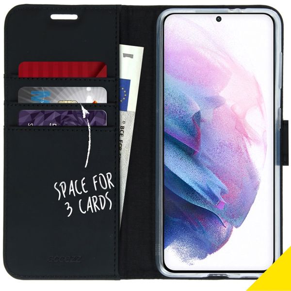 Accezz Wallet Softcase Bookcase Samsung Galaxy S21 Plus - Zwart