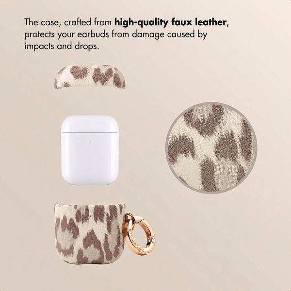 Selencia Sabi case leopard print  Apple AirPods 1 / 2 - Soft Ivory