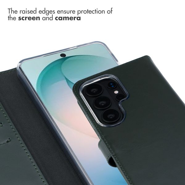 Selencia Genuine Leather Book Case Samsung Galaxy S26 Ultra - Green