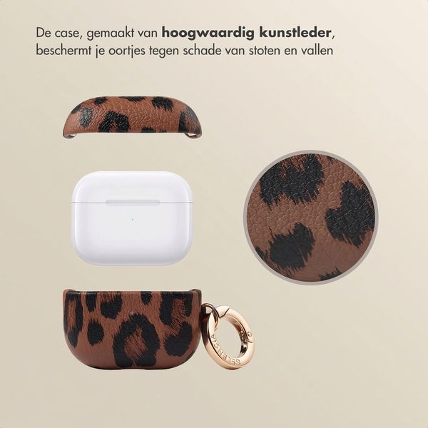 Selencia Sabi Case met panterprint  Apple Airpods 3 - Mocha Brown