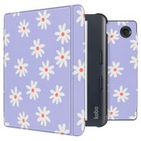 imoshion Design Slim Hard Case Sleepcover met stand Kobo Libra Colour / Tolino Vision Color - Flowers Distance