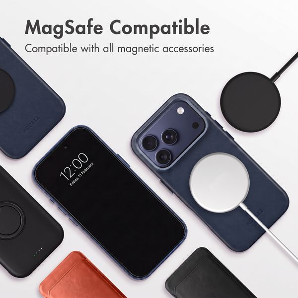 Accezz Leather Case with MagSafe Apple iPhone 18 Pro Max / 17 Pro Max - Nightfall Blue