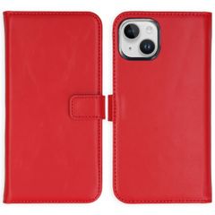 Selencia Echt Lederen Bookcase iPhone 15 Plus - Rood