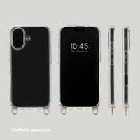 Selencia Transparent Case with Hooks + Lova Wrist Strap Apple iPhone 16 - Tortoise Leopard