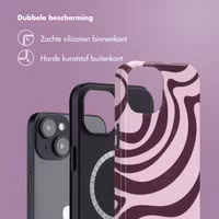 Selencia Vivid Backcover met MagSafe Apple iPhone 14 - Wavy Swirl Pink Plum