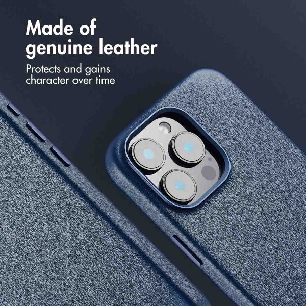 Accezz Leather Back Cover with MagSafe Apple iPhone 16 Pro Max - Nightfall Blue