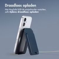 Accezz Leren Wallet met standaard - Geschikt voor MagSafe en Qi2 - Nightfall Blue