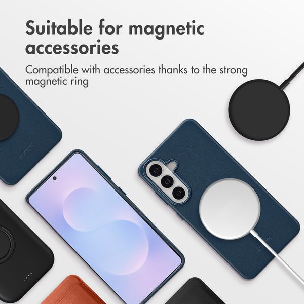 Accezz Leather Back Cover with MagSafe Samsung Galaxy S26 Plus - Nightfall Blue