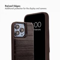 Selencia Nova Real Leather Back Cover with Card Holder Apple iPhone 14 Pro - Dark Chocolate